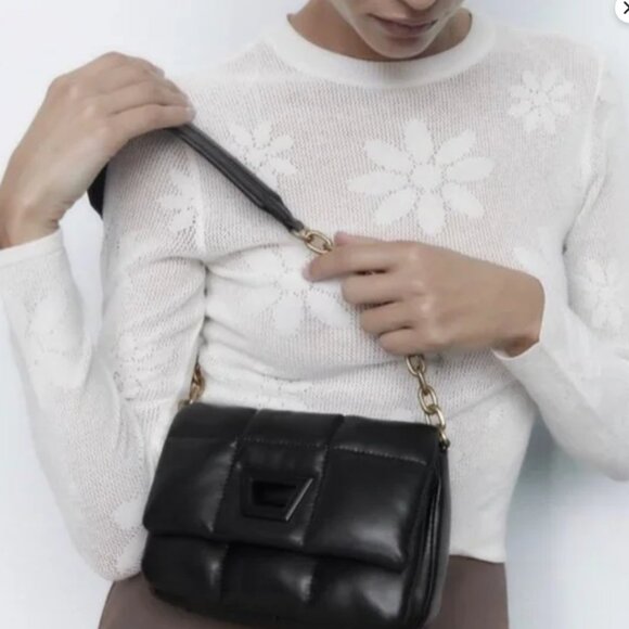 ZARA Quilted Mini Shoulder Bag Khaki NWT - Picture 8 of 8